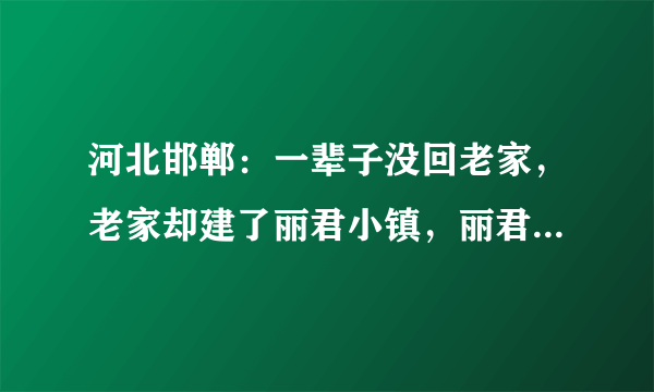 河北邯郸：一辈子没回老家，老家却建了丽君小镇，丽君祖籍研究会