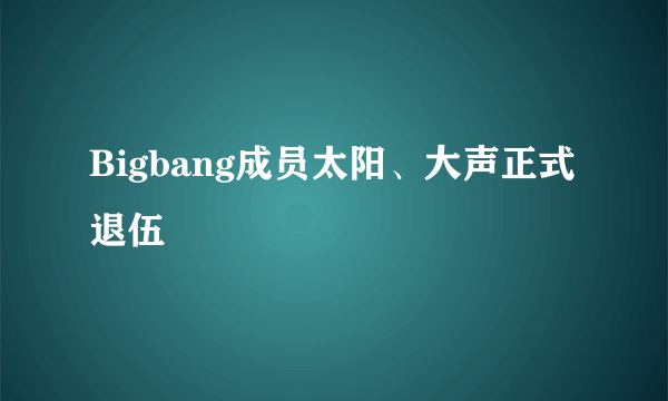 Bigbang成员太阳、大声正式退伍