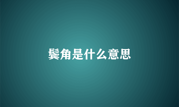 鬓角是什么意思