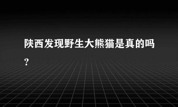 陕西发现野生大熊猫是真的吗？