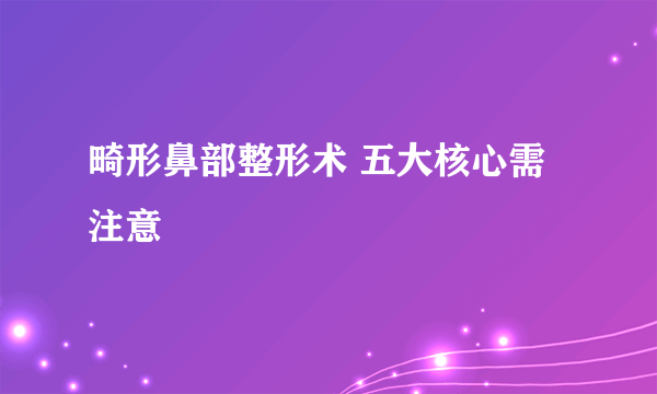 畸形鼻部整形术 五大核心需注意