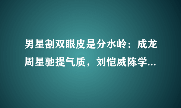 男星割双眼皮是分水岭：成龙周星驰提气质，刘恺威陈学冬变帅哥