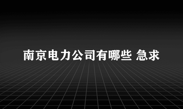 南京电力公司有哪些 急求