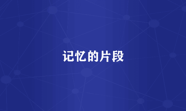 记忆的片段