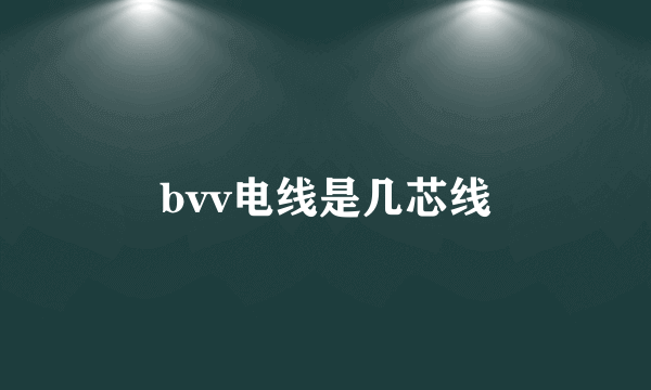 bvv电线是几芯线