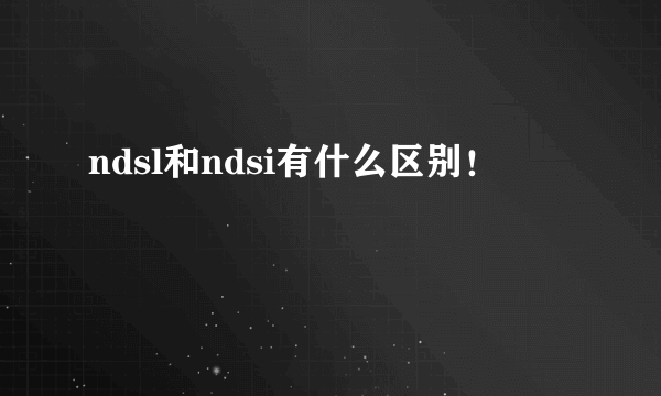 ndsl和ndsi有什么区别！