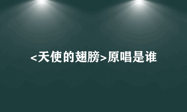 <天使的翅膀>原唱是谁