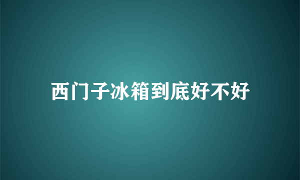 西门子冰箱到底好不好