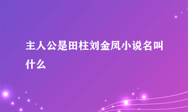 主人公是田柱刘金凤小说名叫什么