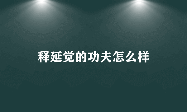 释延觉的功夫怎么样
