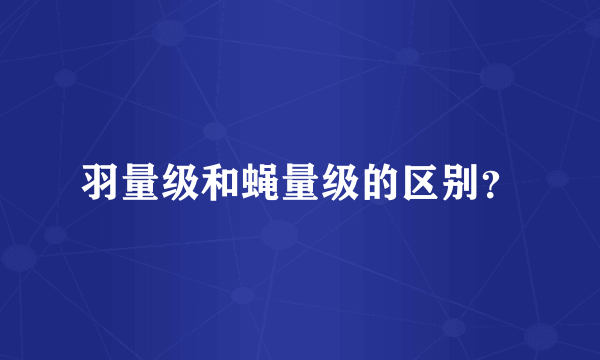 羽量级和蝇量级的区别？