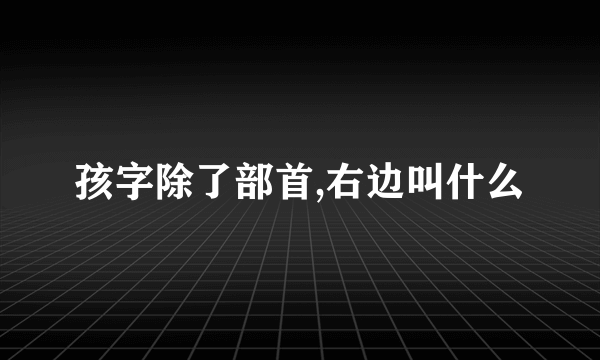 孩字除了部首,右边叫什么
