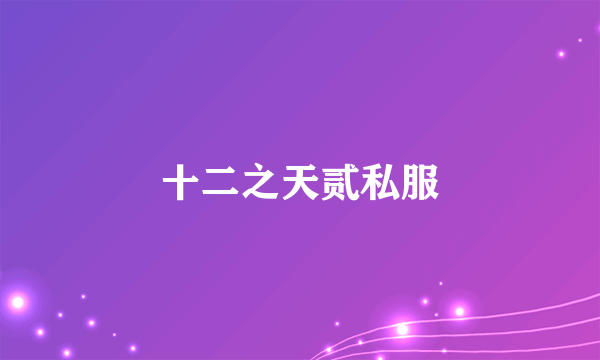 十二之天贰私服