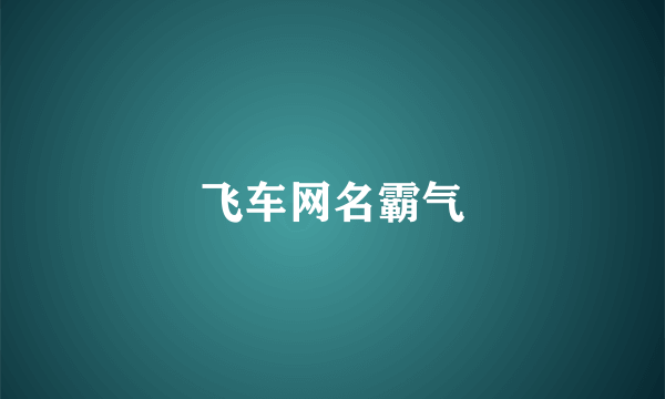 飞车网名霸气