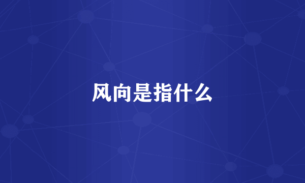 风向是指什么