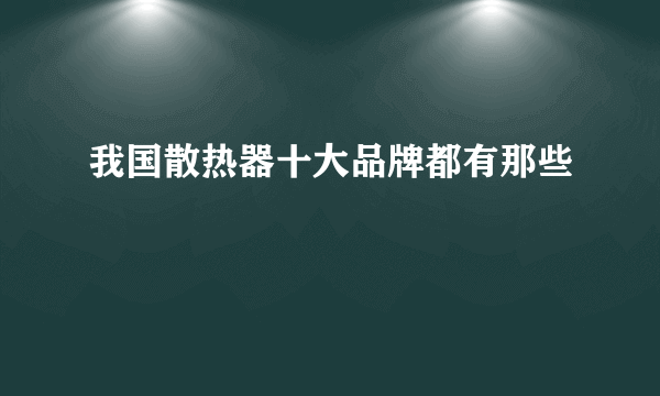 我国散热器十大品牌都有那些