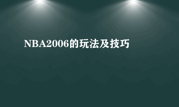 NBA2006的玩法及技巧