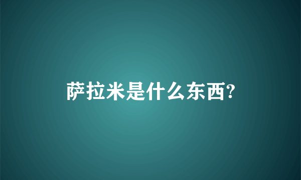 萨拉米是什么东西?