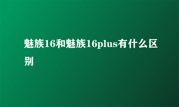 魅族16和魅族16plus有什么区别
