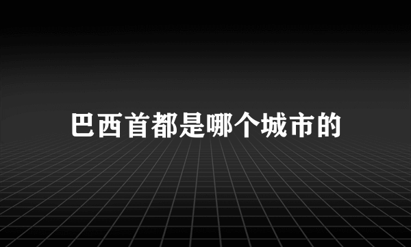 巴西首都是哪个城市的