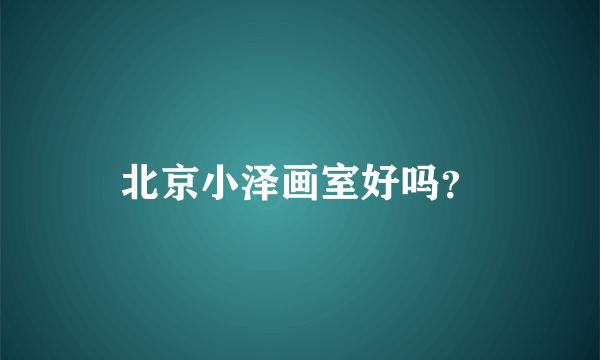 北京小泽画室好吗？