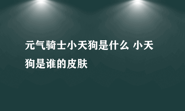 元气骑士小天狗是什么 小天狗是谁的皮肤