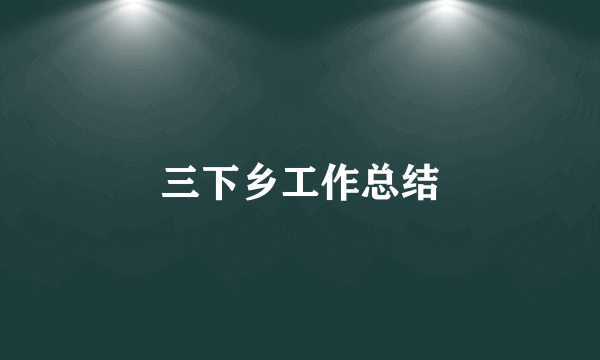 三下乡工作总结