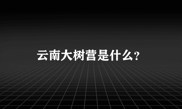 云南大树营是什么？