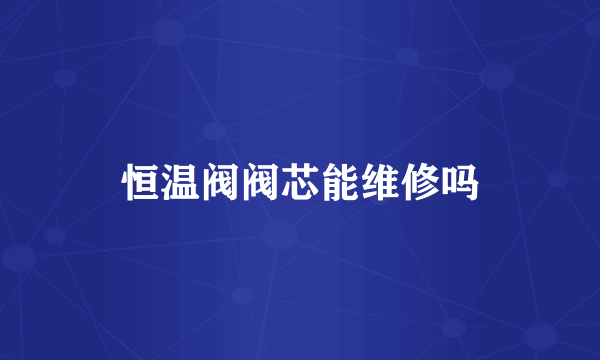 恒温阀阀芯能维修吗