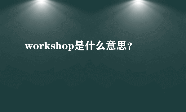 workshop是什么意思？