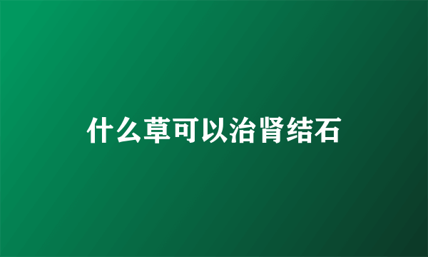 什么草可以治肾结石