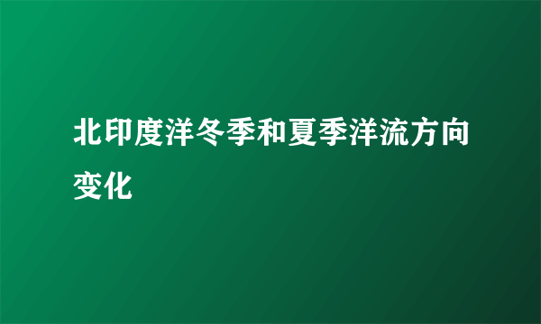 北印度洋冬季和夏季洋流方向变化