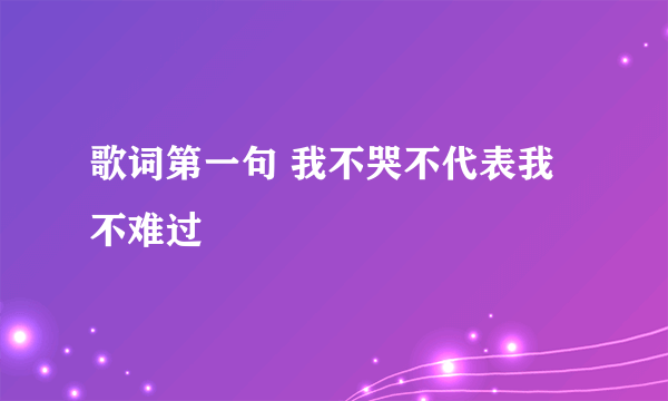 歌词第一句 我不哭不代表我不难过