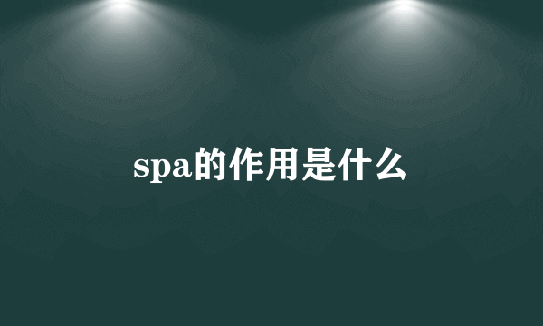 spa的作用是什么