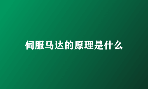 伺服马达的原理是什么