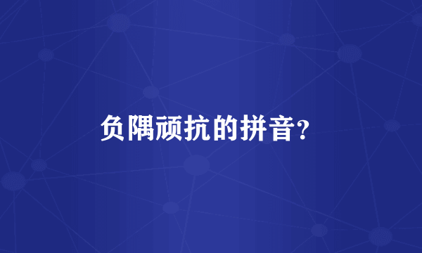 负隅顽抗的拼音？