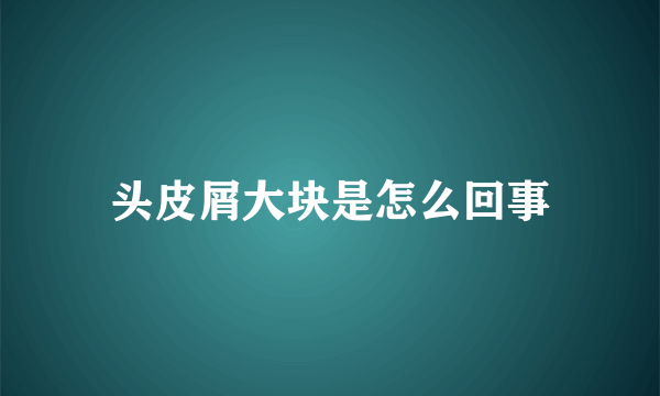 头皮屑大块是怎么回事
