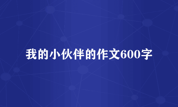我的小伙伴的作文600字