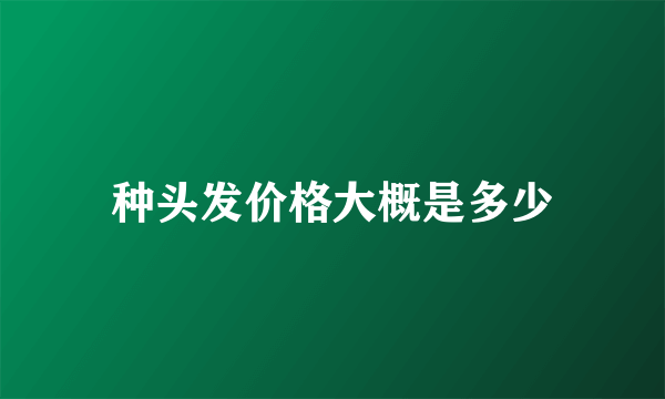 种头发价格大概是多少