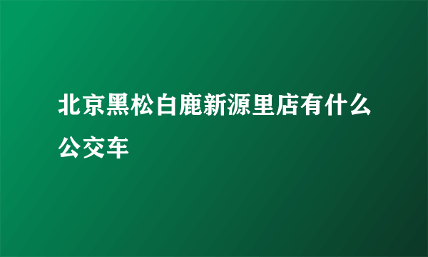 北京黑松白鹿新源里店有什么公交车