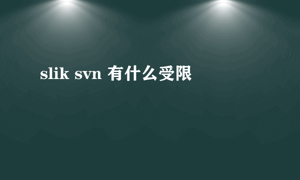slik svn 有什么受限