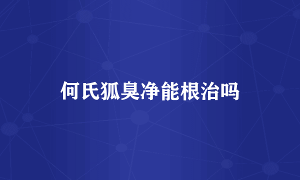 何氏狐臭净能根治吗
