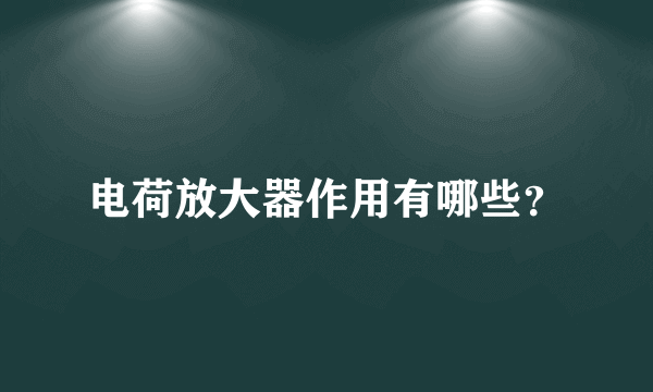电荷放大器作用有哪些？