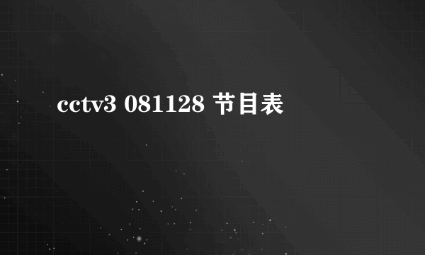 cctv3 081128 节目表