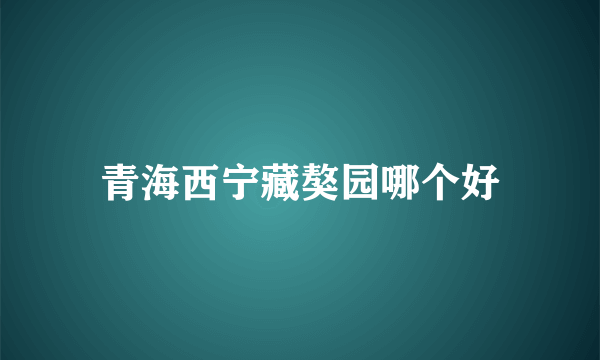 青海西宁藏獒园哪个好