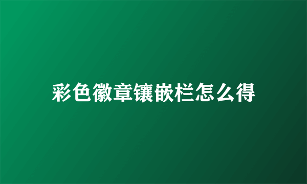 彩色徽章镶嵌栏怎么得