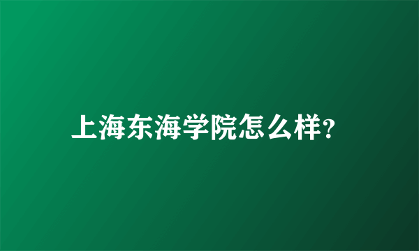 上海东海学院怎么样？