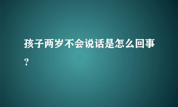 孩子两岁不会说话是怎么回事？