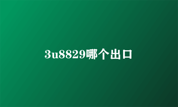 3u8829哪个出口