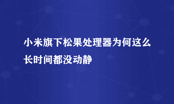 小米旗下松果处理器为何这么长时间都没动静